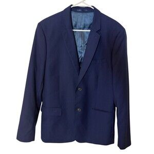 Topman 2 Button Blazer Jacket  Men's Size 42R Navy Blue Eve BLE Slim Single Vent